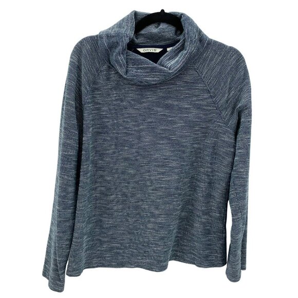 Orvis Cowl Neck Blue Sweater Women's Size M - Picture 1 of 8